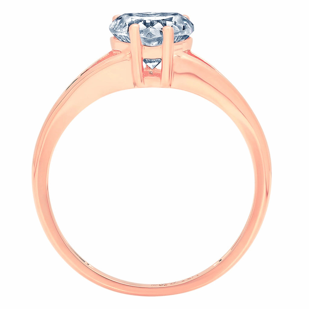 Heart Cut Blue Natural Aquamarine 18k Rose Gold Ring R7498