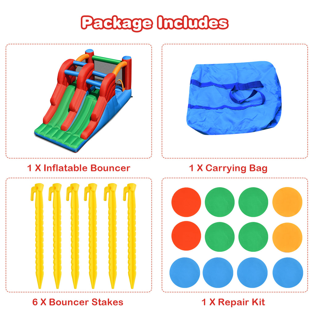 Inflatable Bounce House 3-in-1 Dual Slides Jumping Castle X8007