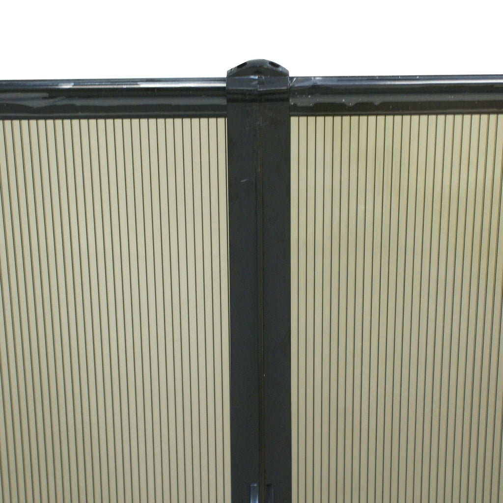 Brown Polycarbonate Door Awning Canopy with Black Bracket U73673