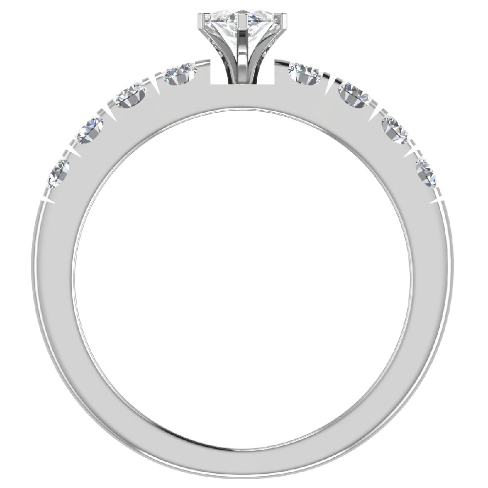Marquise Cut 18K White Gold 1.00 CT Engagement Ring C53498