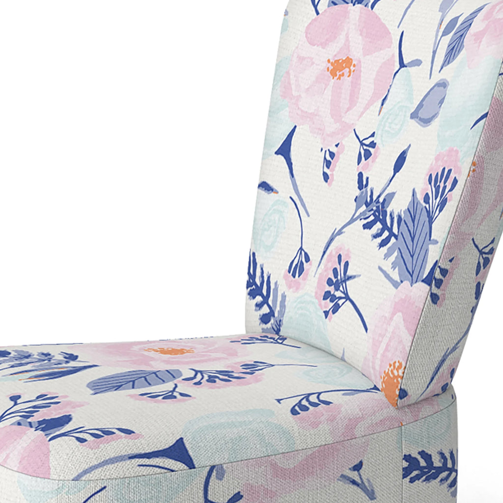 Vintage Flowers Upholstered Accent Chair and Arm Chair W88937