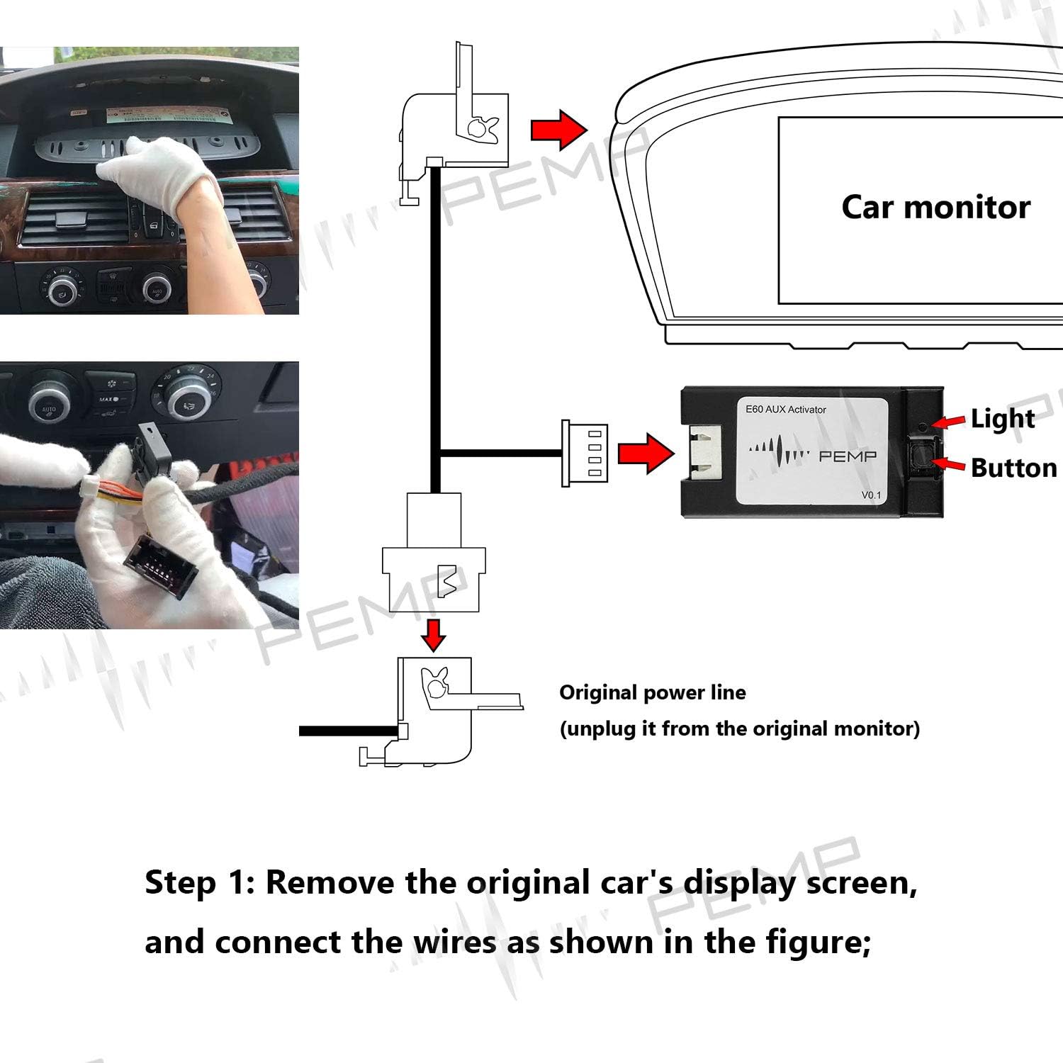 Aux Adapter for BMW E60 E61 E63 E64 CCC Pack of 2 O70988