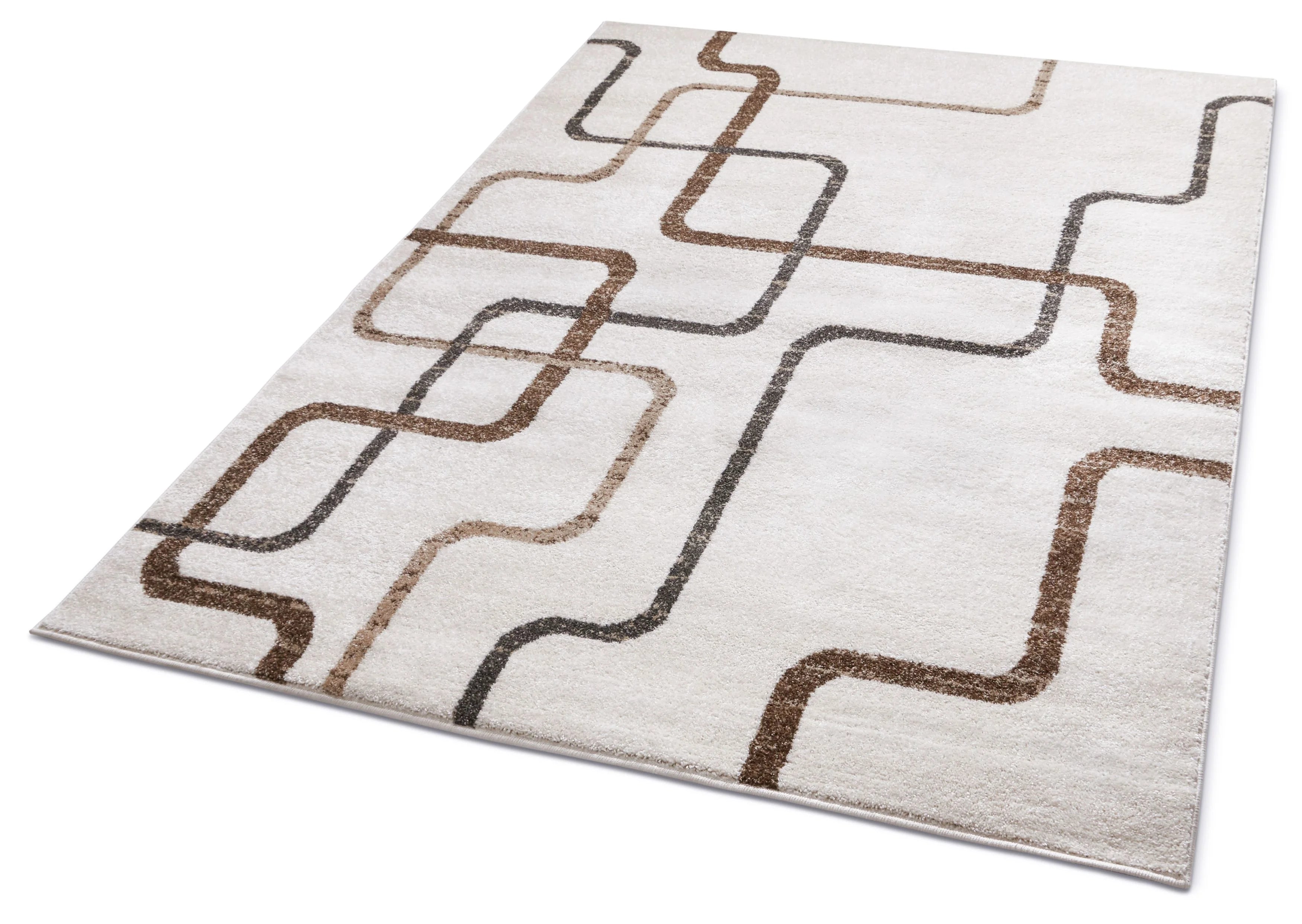 Vintage Distressed Geometric Ivory Area Rug Z688746