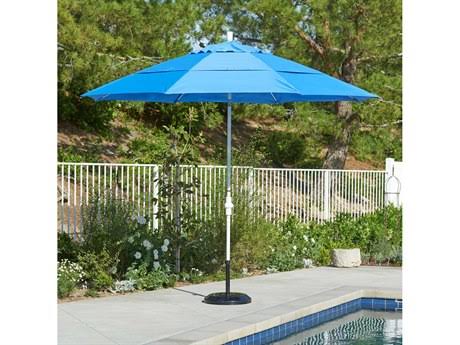 11 ft. Matted Black Aluminum Market Patio Umbrella with Collar Tilt Crank Lift P1728