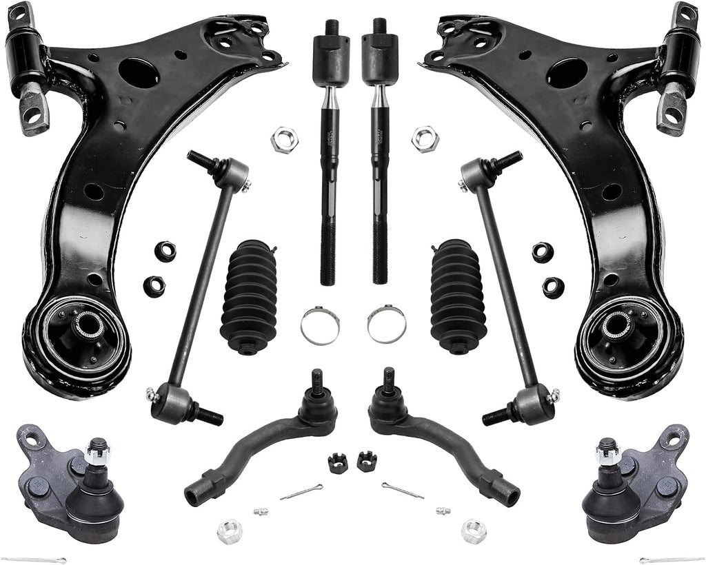 Front Lower Control Arms with Ball Joint Sway Bar Tie Rods with Boot H3318