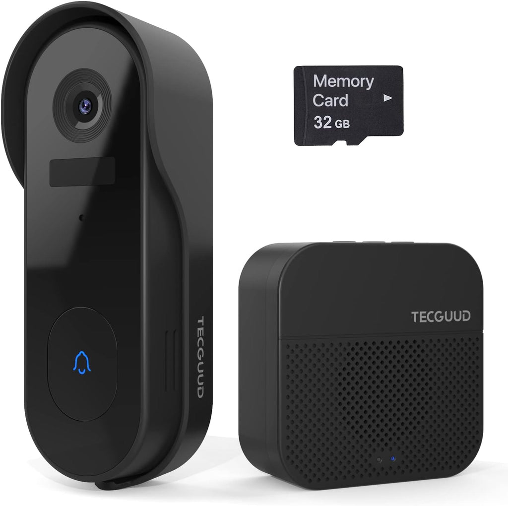 WiFi Battery Powered Video Doorbell Camera with Chime and 32G SD Card P1023