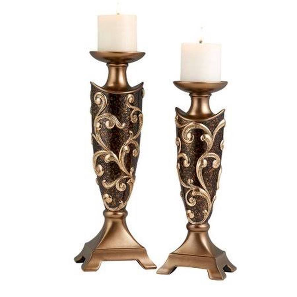 2 Piece Polyresin Candlestick Set W599672