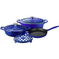 6 Piece Enameled Cast Iron Oval Casserole Cookware Set X10648
