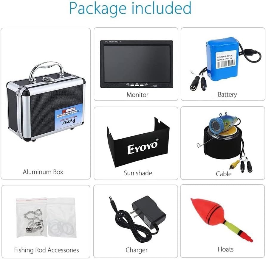 Portable Underwater Fishing Camera Waterproof 1000TVL 7 inch LCD Monitor 12pcs IR Infrared Lights 30m Cable Y172