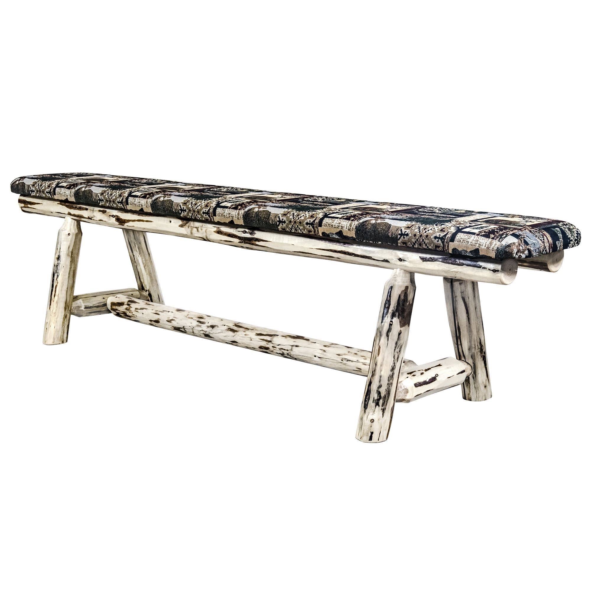 Natural Wood Plank Style Bench A478