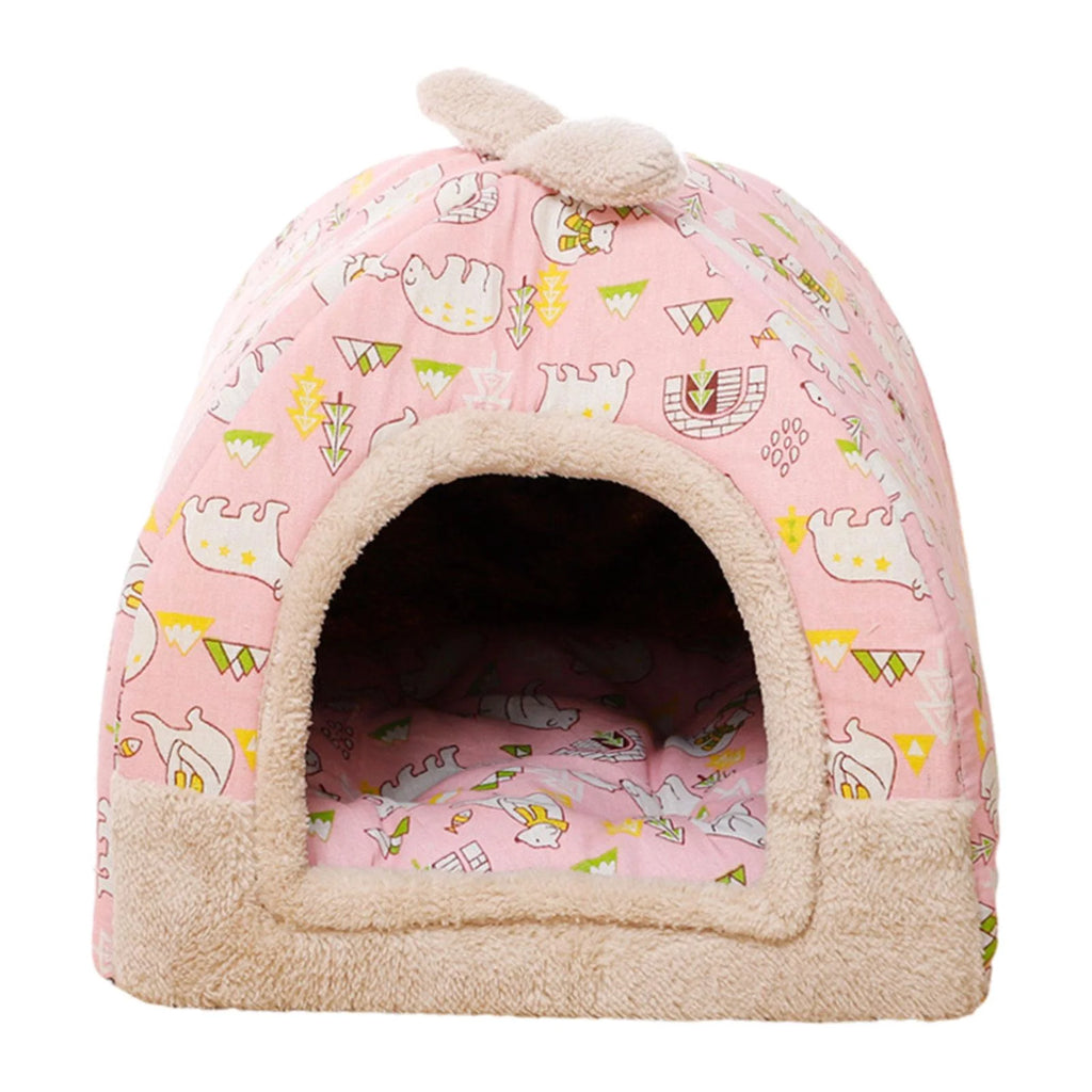 Pink Cat Tent Cave Bed with Inner Cushion L1501