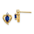 14k Sapphire and Diamond Heart Earrings P46885
