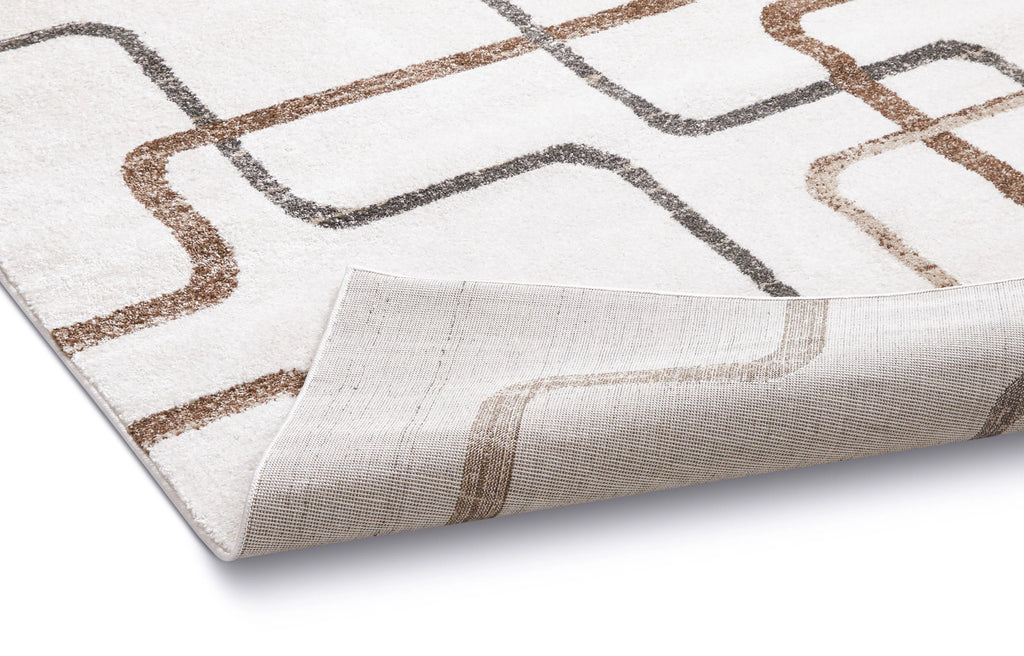 Vintage Distressed Geometric Ivory Area Rug Z688746