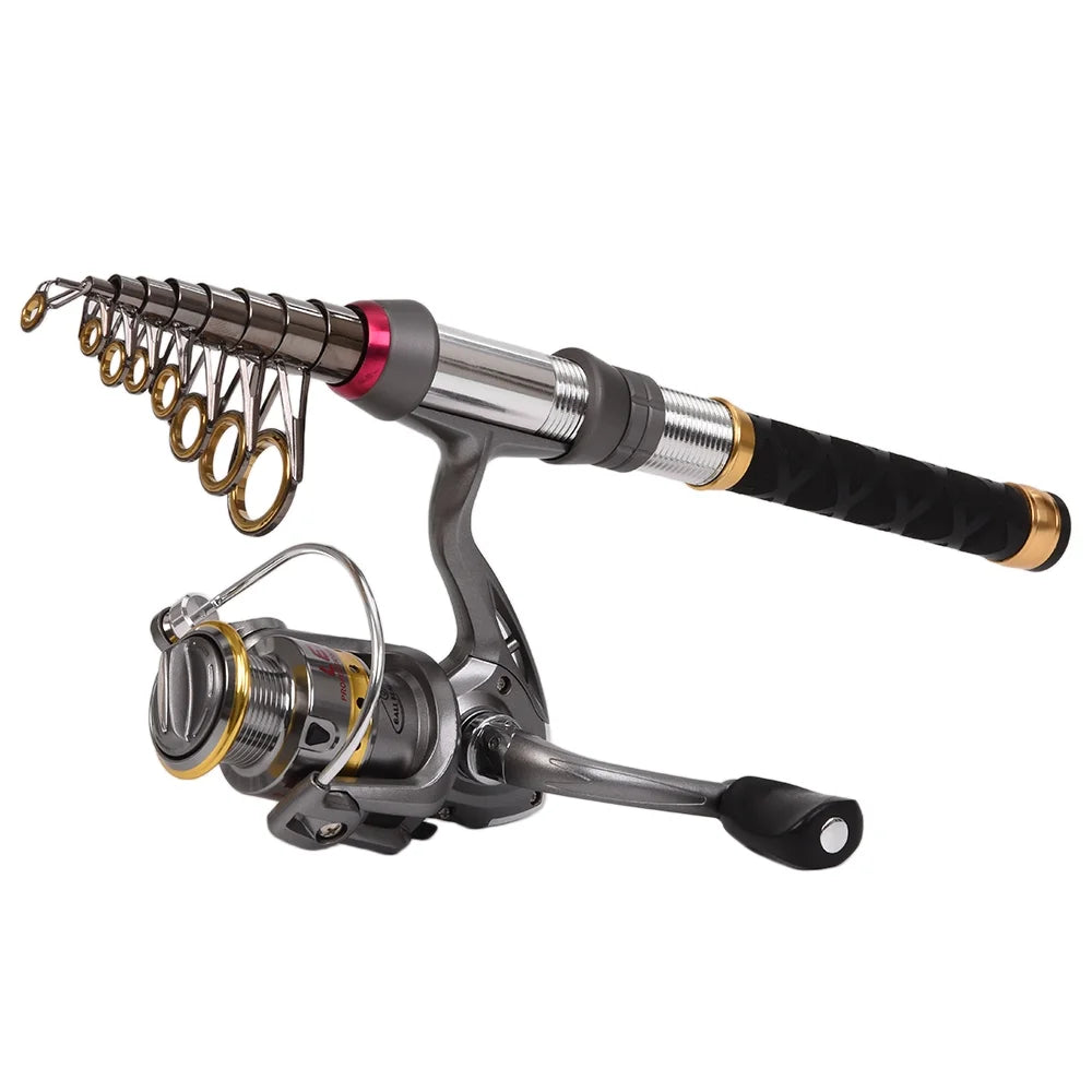 Carbon Fiber Telescopic Fishing Rod Reel Combo with Carrier Bag U632
