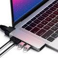 Type-C Pro Hub Adapter with Ethernet, 4K HDMI, USB-C PD, Gigabit Ethernet, USB 3.0, Micro SD Card Slot, Silver Y9446