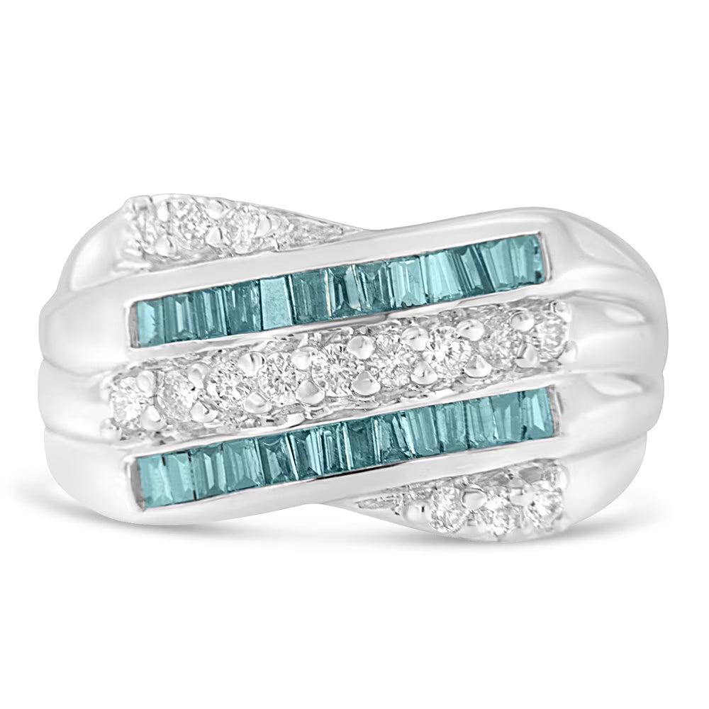 14k White Gold Diamond Band Ring Y1098