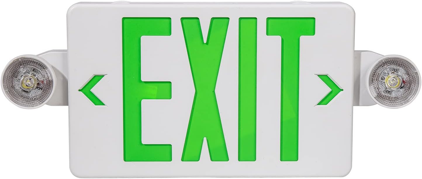 4PCS Green LED Exit Sign with Emergency Lights I248