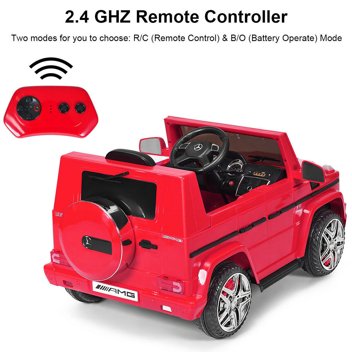 Black Remote Control Kids Riding Car D482767