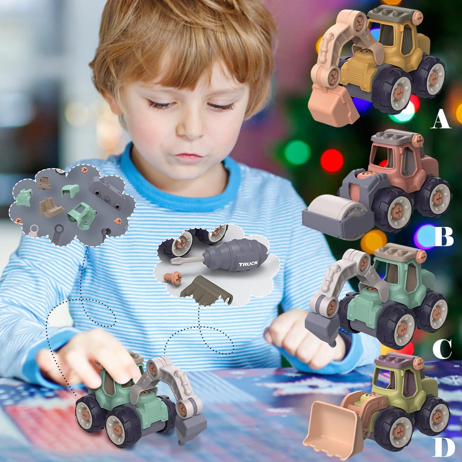 DIY Nut Building Construction Toy Excavator A272