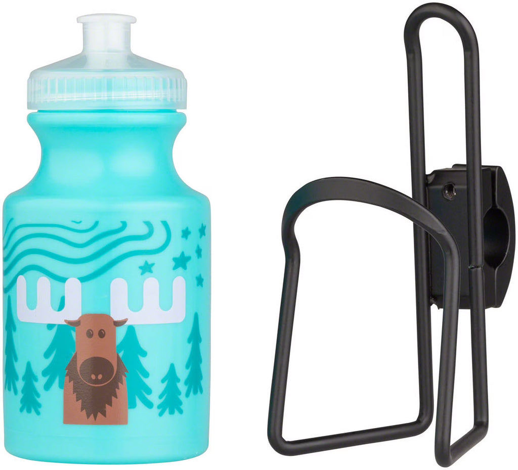 Kids Water Bottle and Cage Kit - Moose with Black Cage T5681
