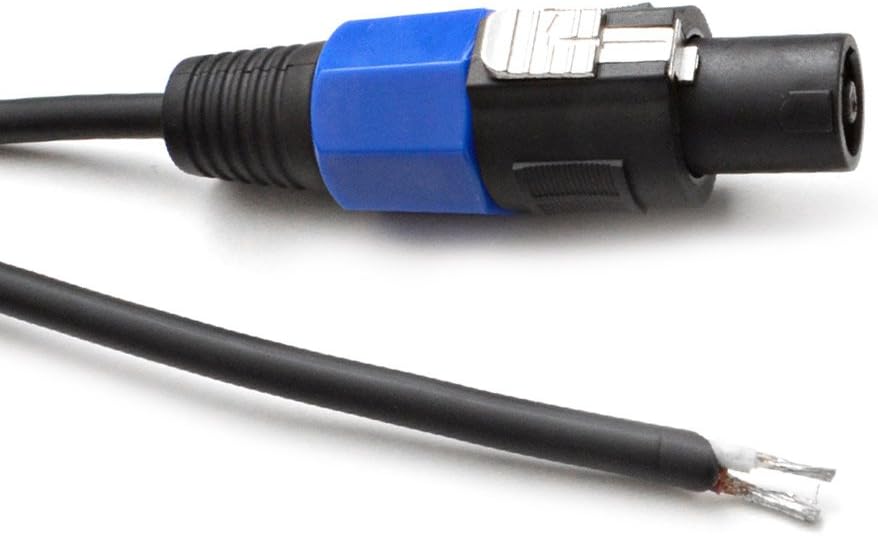 25-Feet Raw Wire to Speakon Speaker Cable, 16 Guage, Pack of 2 J601594