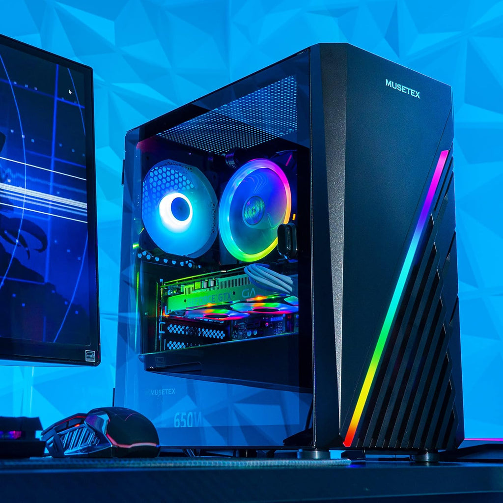 Black Micro ATX Computer Case with Tempered Glass K95314