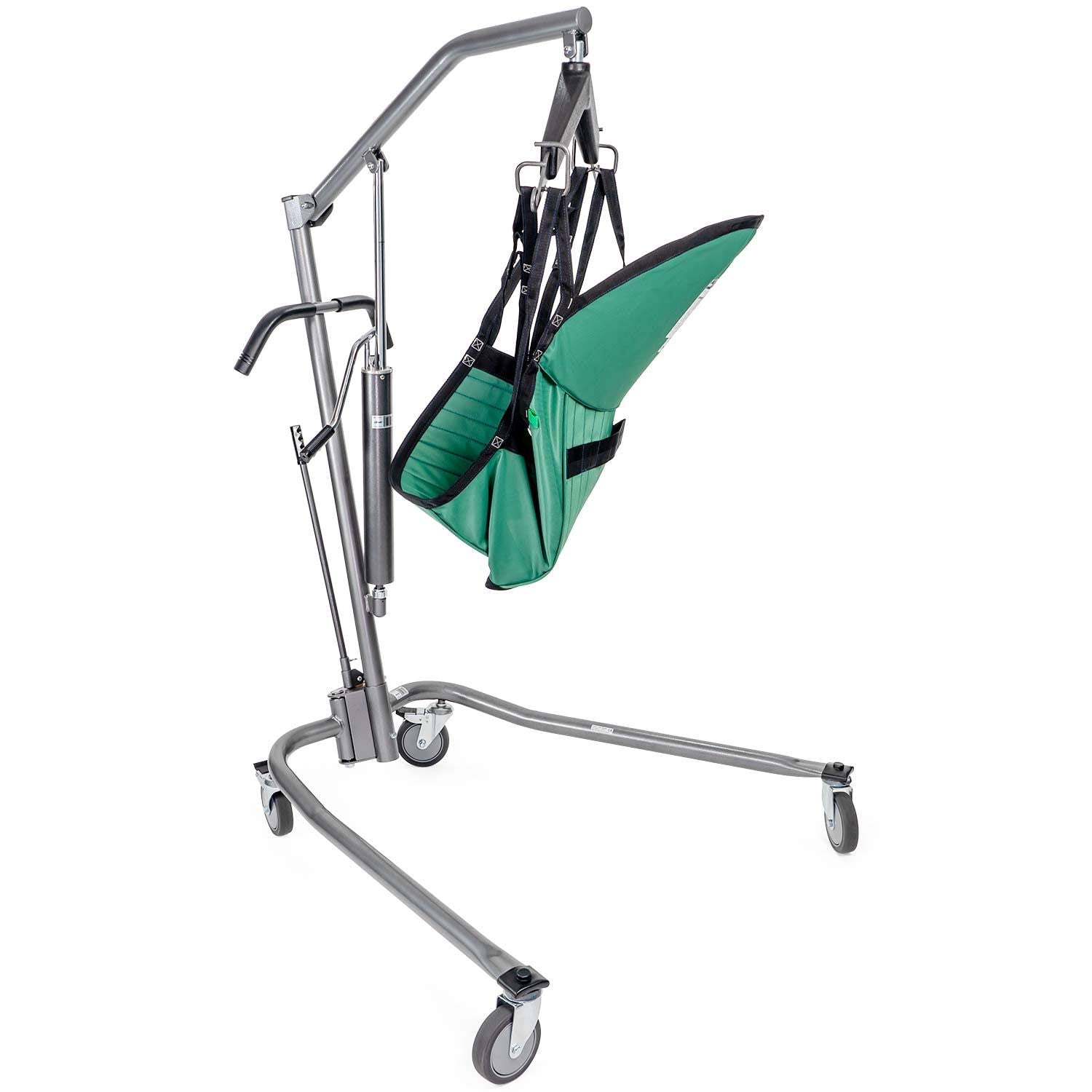 Hydraulic Patient Lift with Six Point Cradle, 5x22 Casters, Silver Vein O72245