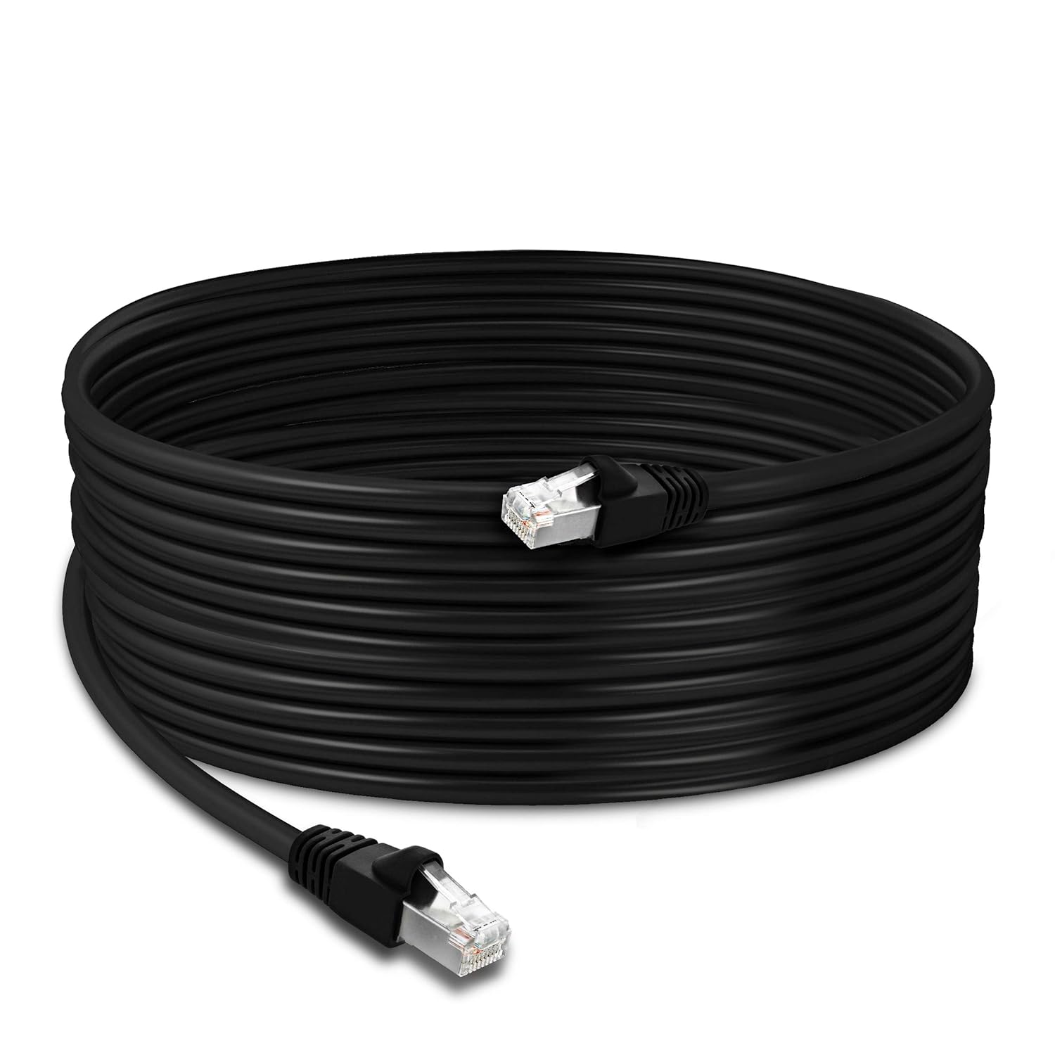 Cat6 Outdoor Ethernet Cable 150ft 23AWG Pure Copper FTP LLDPE Waterproof Direct Burial UV Resistant L26954