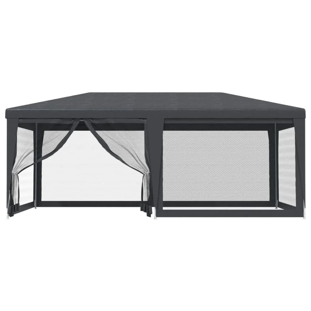 Party Tent with 6 Mesh Sidewalls Anthracite 19.7'x13.1' HDPE S545265