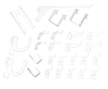White Slotted Metal Pegboard Hook Kit P86510