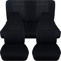Black & Yellow Full Set Front & Rear Seat Covers for 2-Door Jeep Wrangler TJ T387172