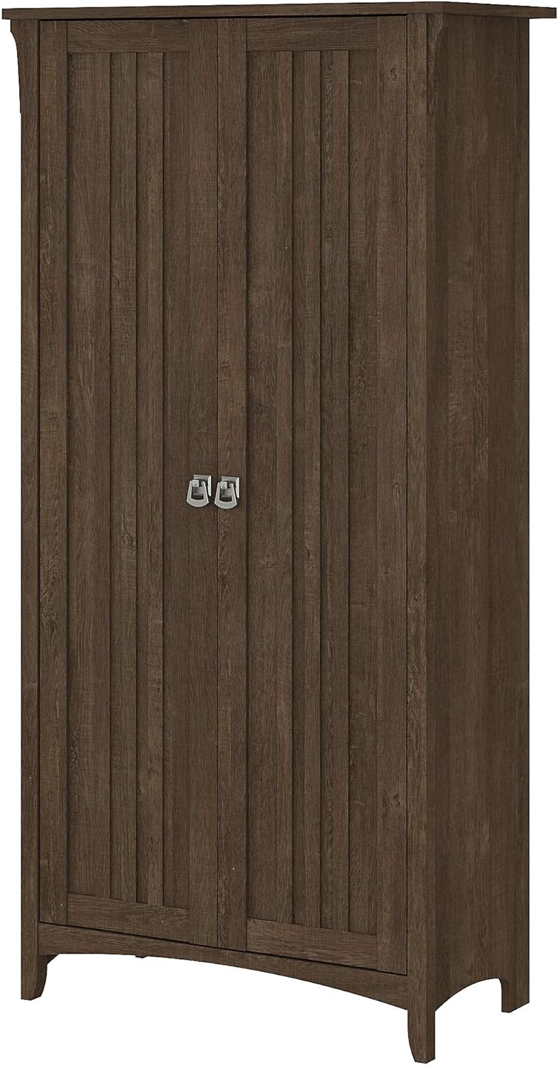 Tall Storage Cabinet with Doors in Cape Cod Gray V55666
