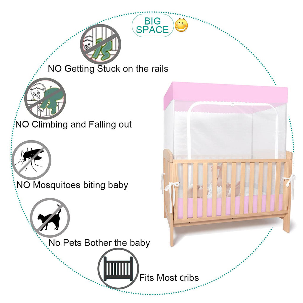 Pink See Through Mesh Crib Tent G992