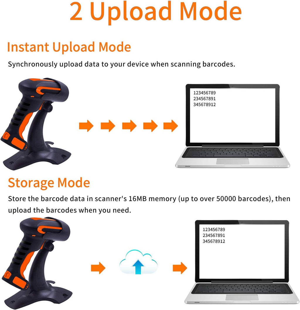 2D Bluetooth Barcode Scanner with Stand, Pack of 2 G561451