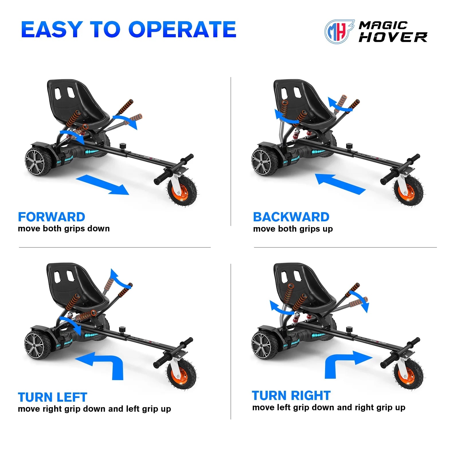 Hoverboard with Seat Attachment, Balancing Scooter L586763