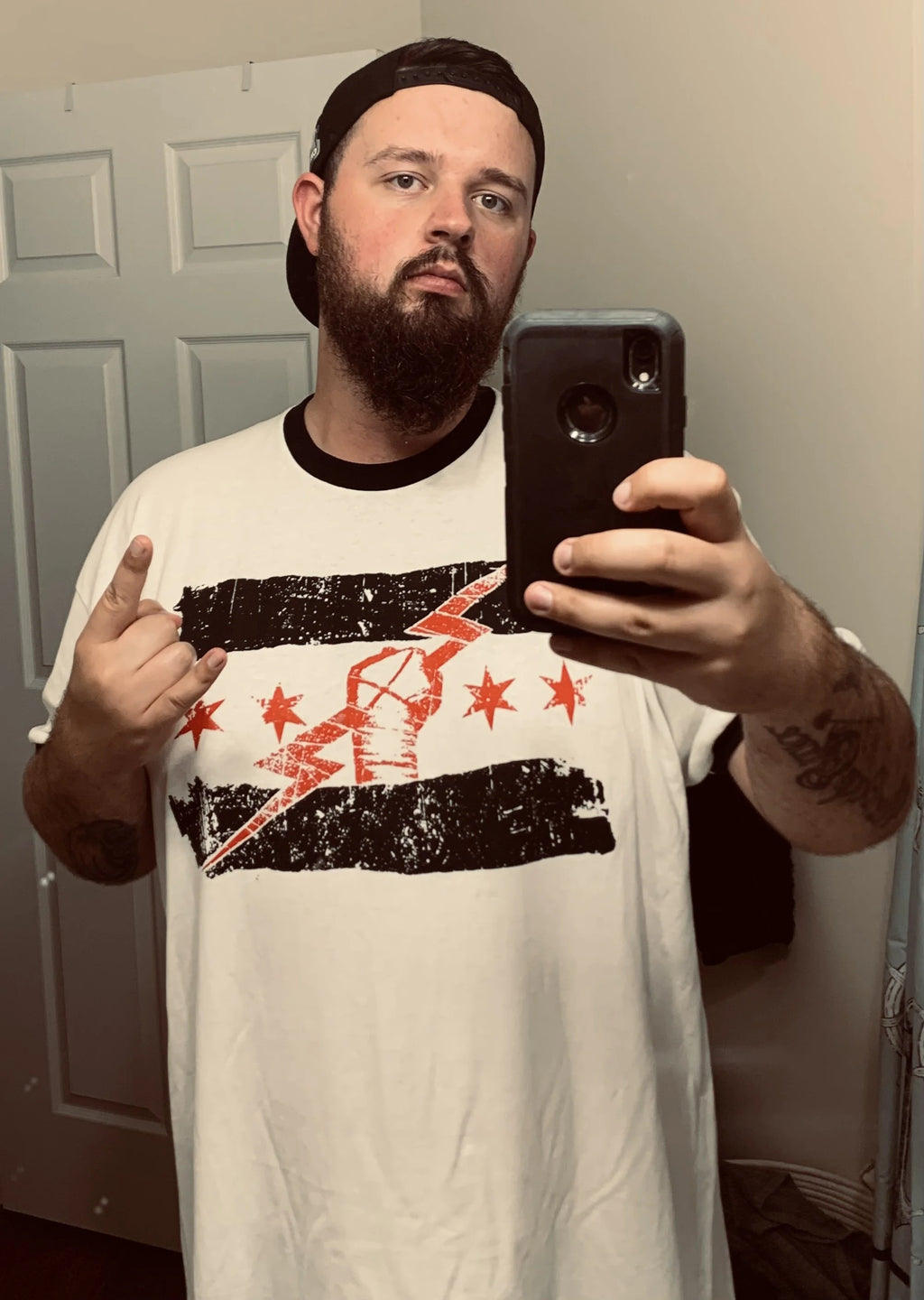White Ringer T-shirt 4XL V841