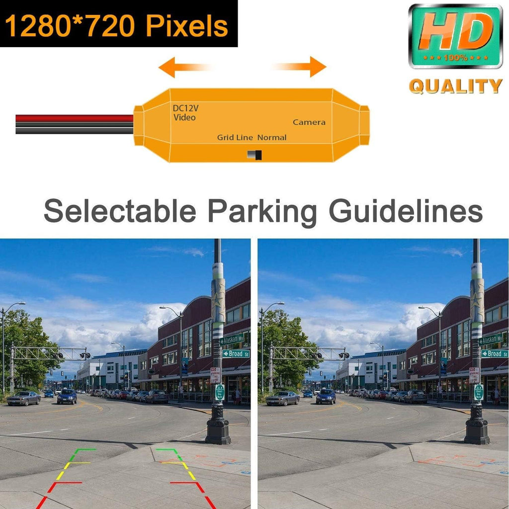 HD 1280x720p Golden Rear View Backup Camera W2951