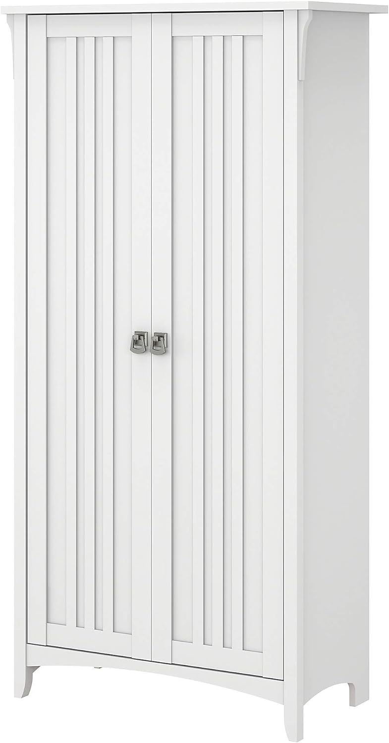 Tall Storage Cabinet with Doors in Cape Cod Gray V55666