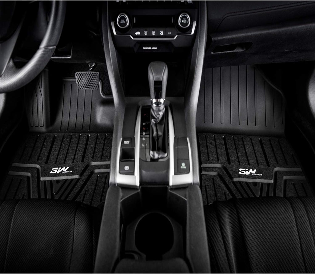 Black All Weather Heavy Duty Custom Fit TPE Car Floor Mats 2 Rows O400