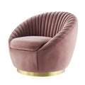 Pink Gold Velvet Swivel Accent Chair C9407