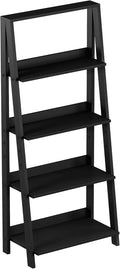 Black 4-Tier Wooden Ladder Bookshelf F6317