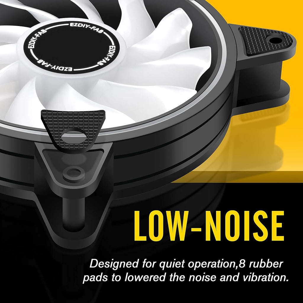 6 Pack 120mm RGB Addressable PC Case Fan with Hub and Remote L965542