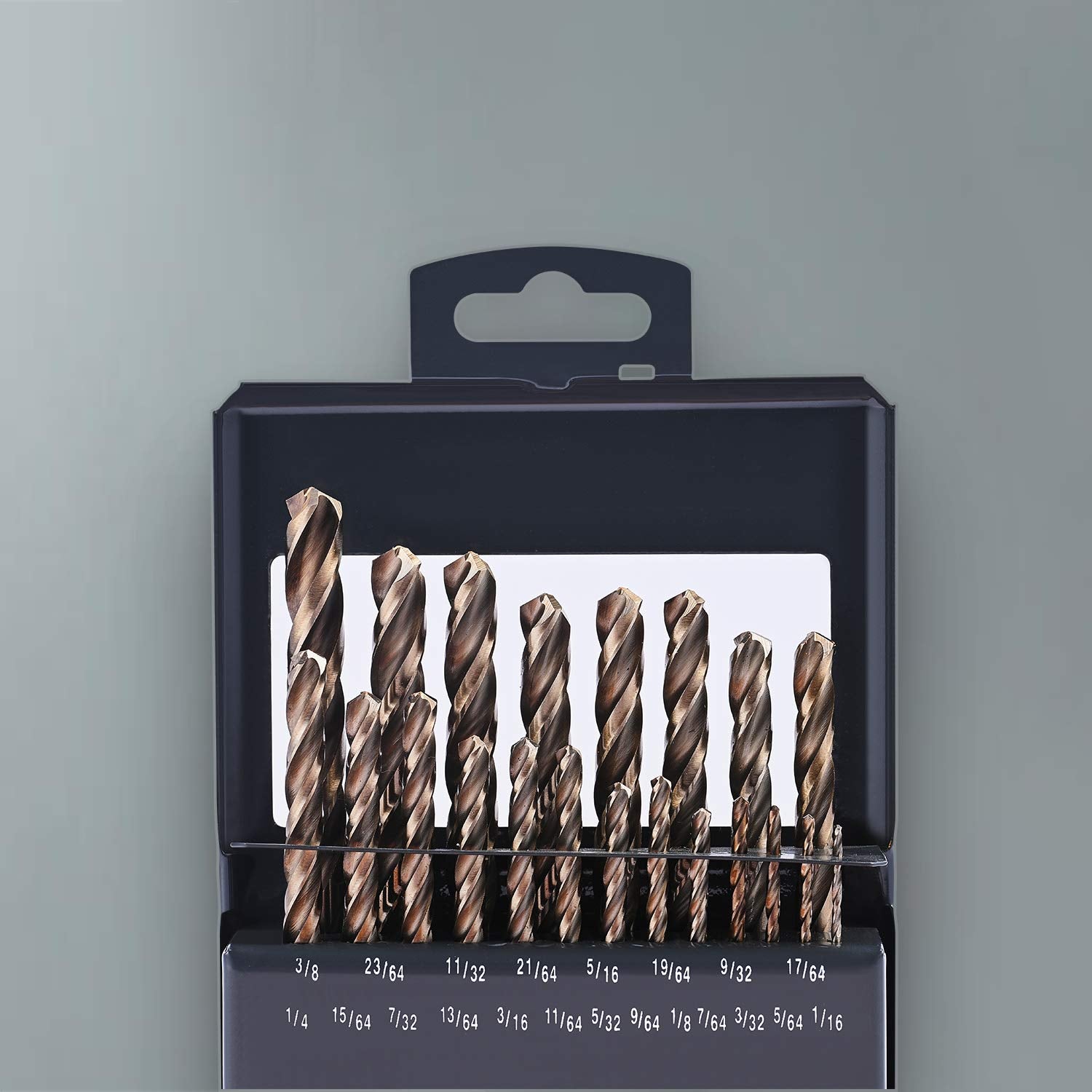 21PCS HSS Cobalt Drill Bits Set 1/16 to 3/8 Three Flute Y3145