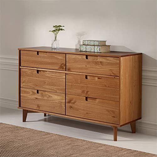 Caramel 6 Drawer Pine Wood Double Dresser C245574