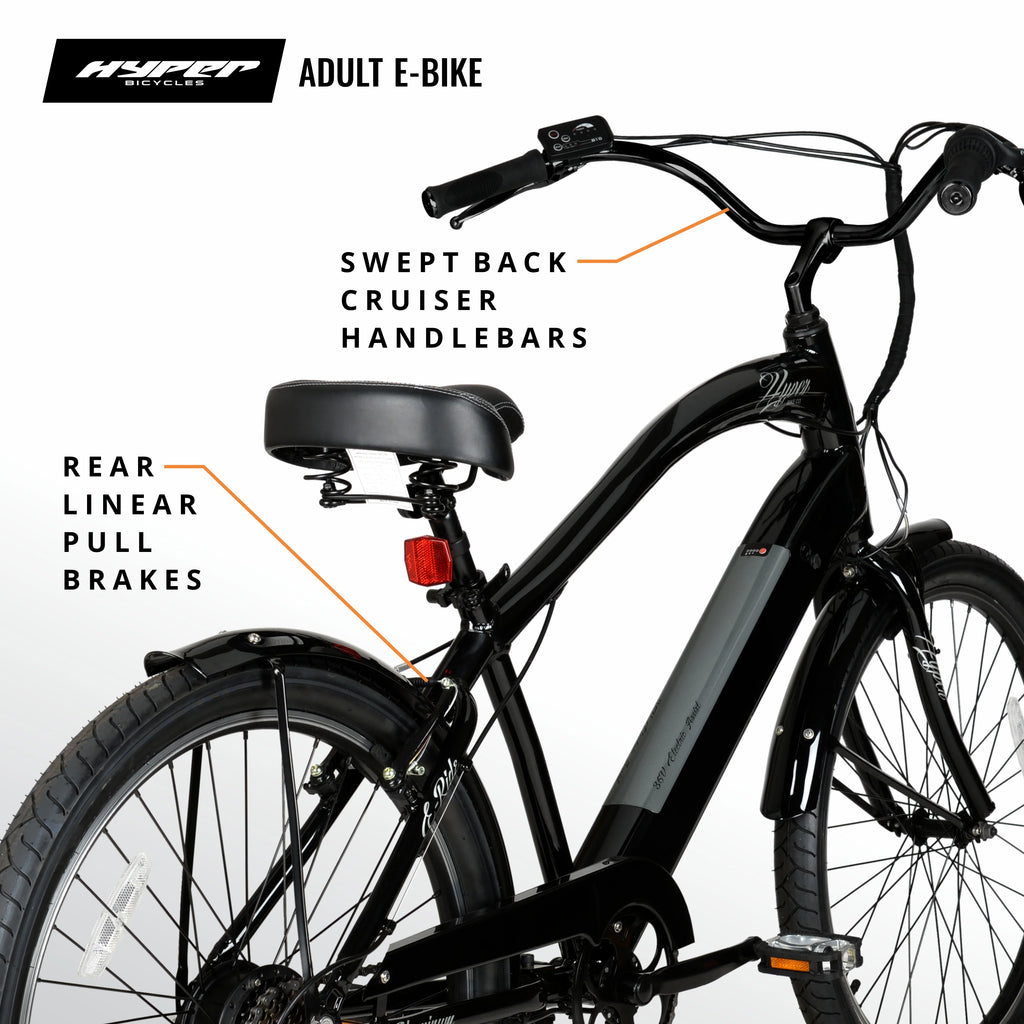 Black 36V Electric Cruiser E-Bike R51909