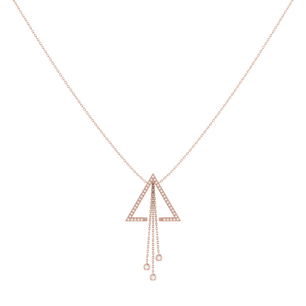Adjustable Diamond Lariat Necklace in 14K Rose Gold Vermeil on 925 Sterling Silver W811856