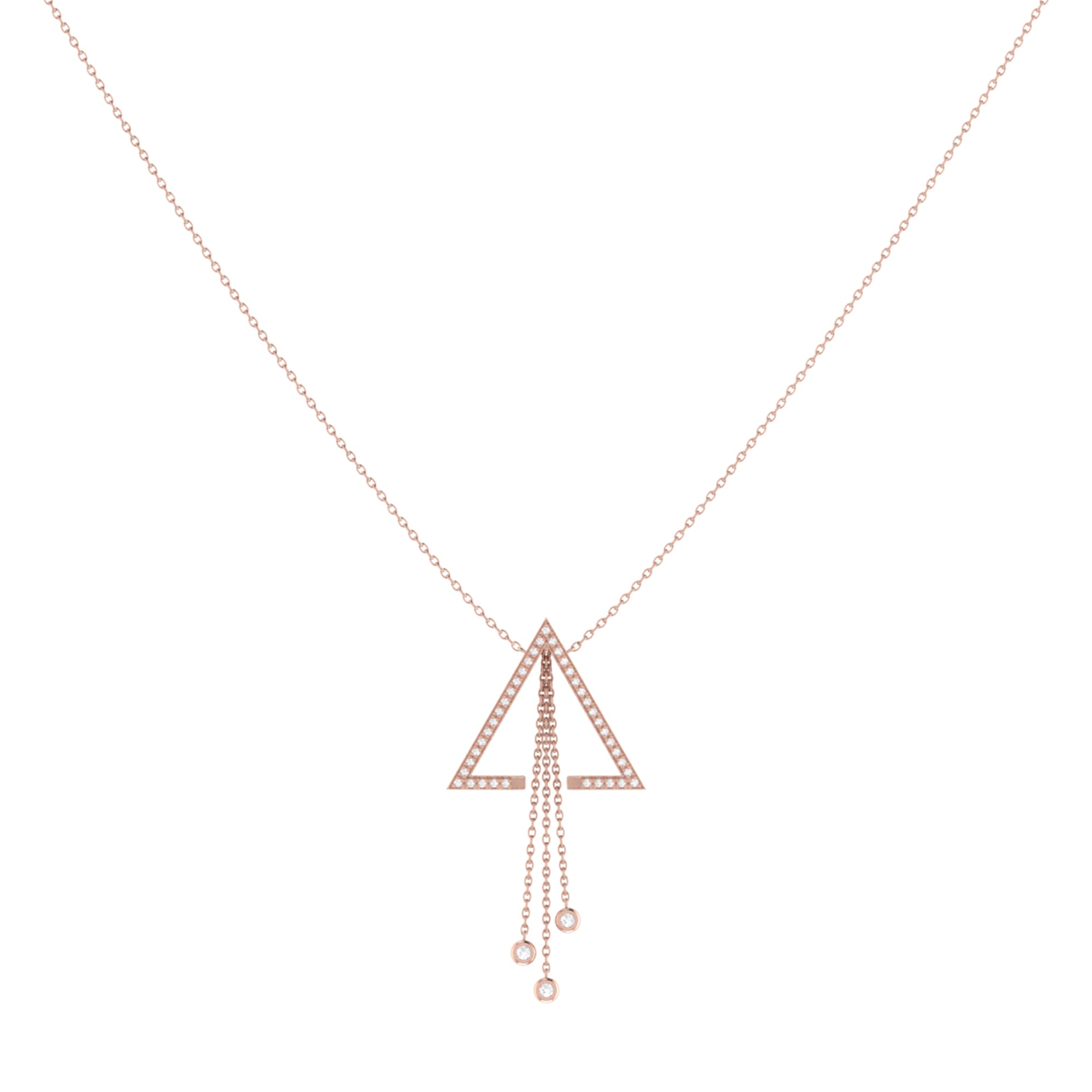 Adjustable Diamond Lariat Necklace in 14K Rose Gold Vermeil on 925 Sterling Silver W811856