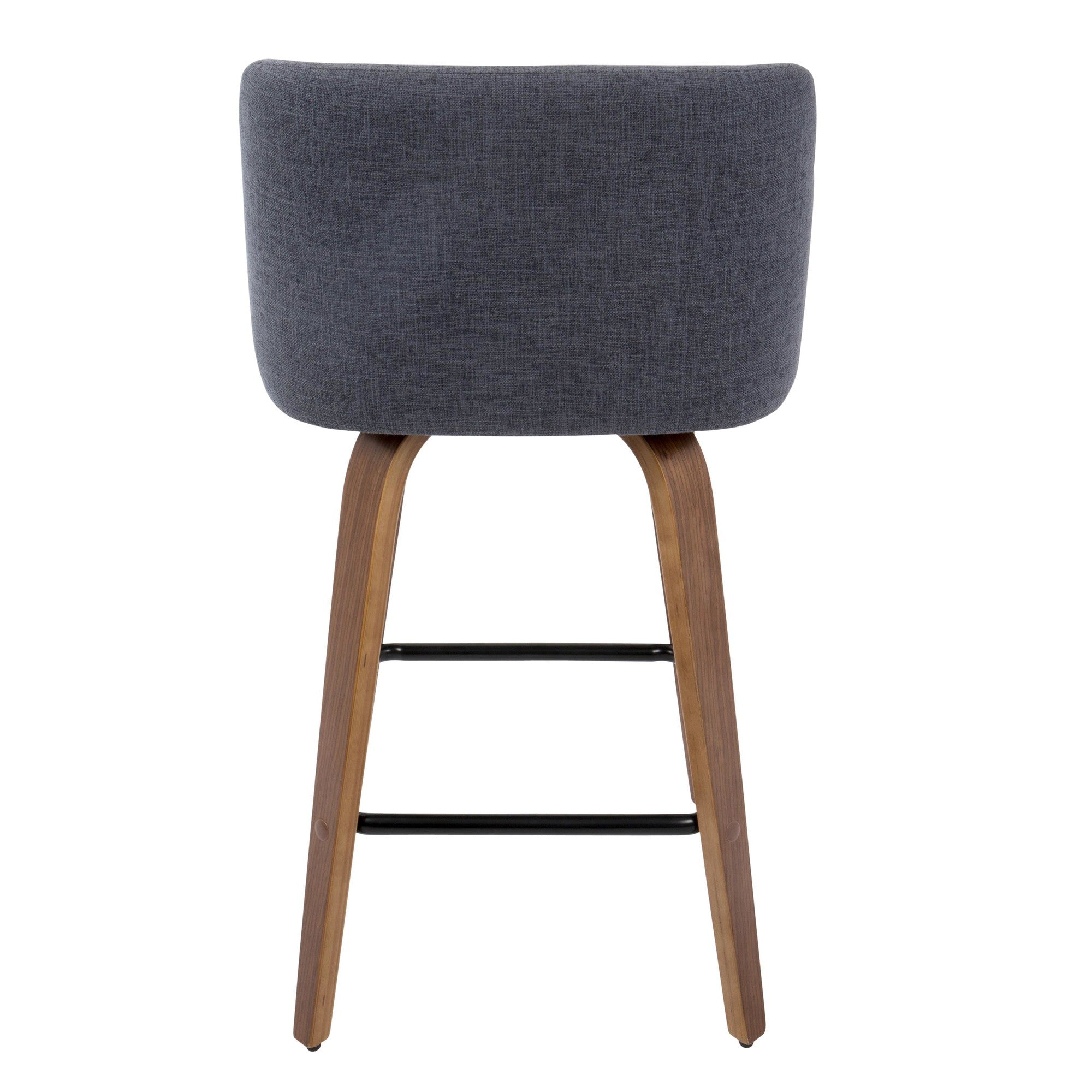 Walnut and Blue Fabric Counter Stool Set of 2 C90980