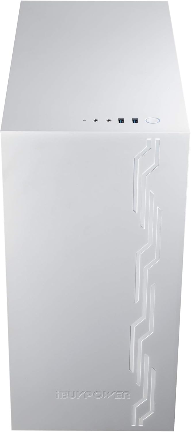 White SECC Steel Mid-Tower Desktop Computer Gaming Case with Side-Panel LCD Display R735