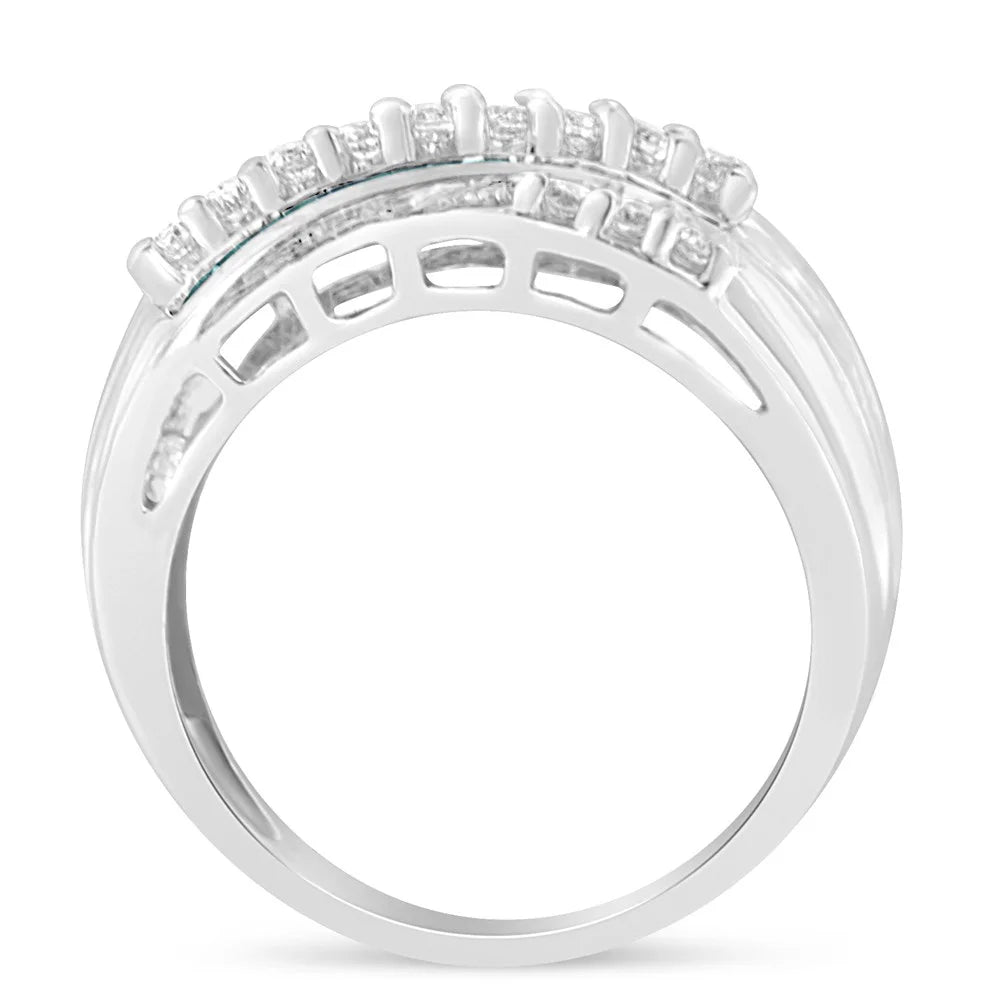 14k White Gold Diamond Band Ring Y1098